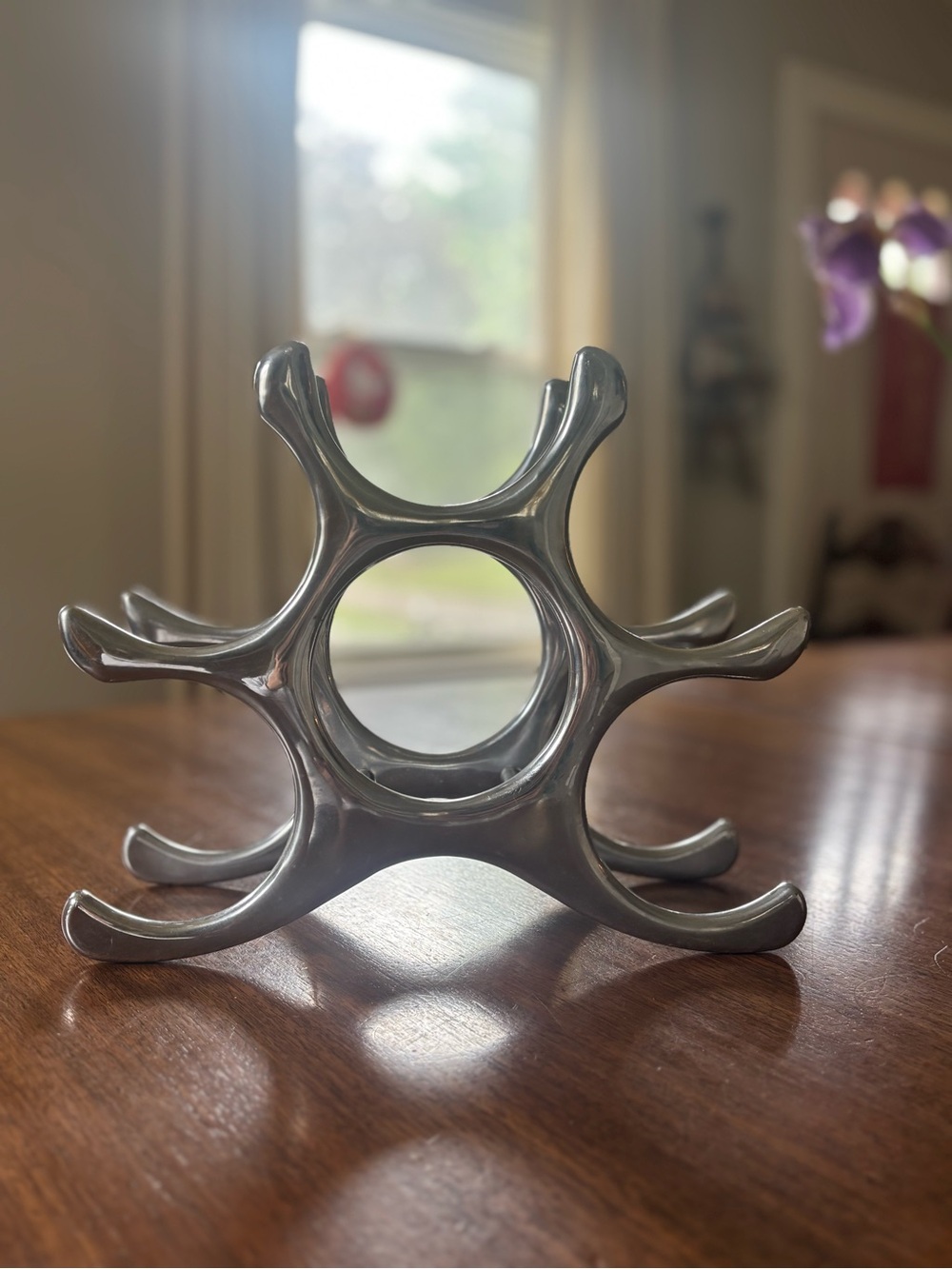 Sleek Aluminum Modern Wine Rack - Holds Multiple Bottles